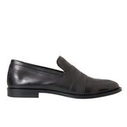 Dolce & Gabbana Black Brown Leather Loafer Men Dress Shoes
