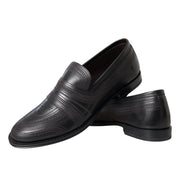 Dolce & Gabbana Black Brown Leather Loafer Men Dress Shoes