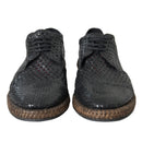Dolce & Gabbana Black Woven Goat Lace Up Shoes