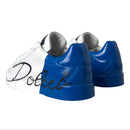 Dolce & Gabbana White Blue Leather Logo Low Top Sneakers Shoes