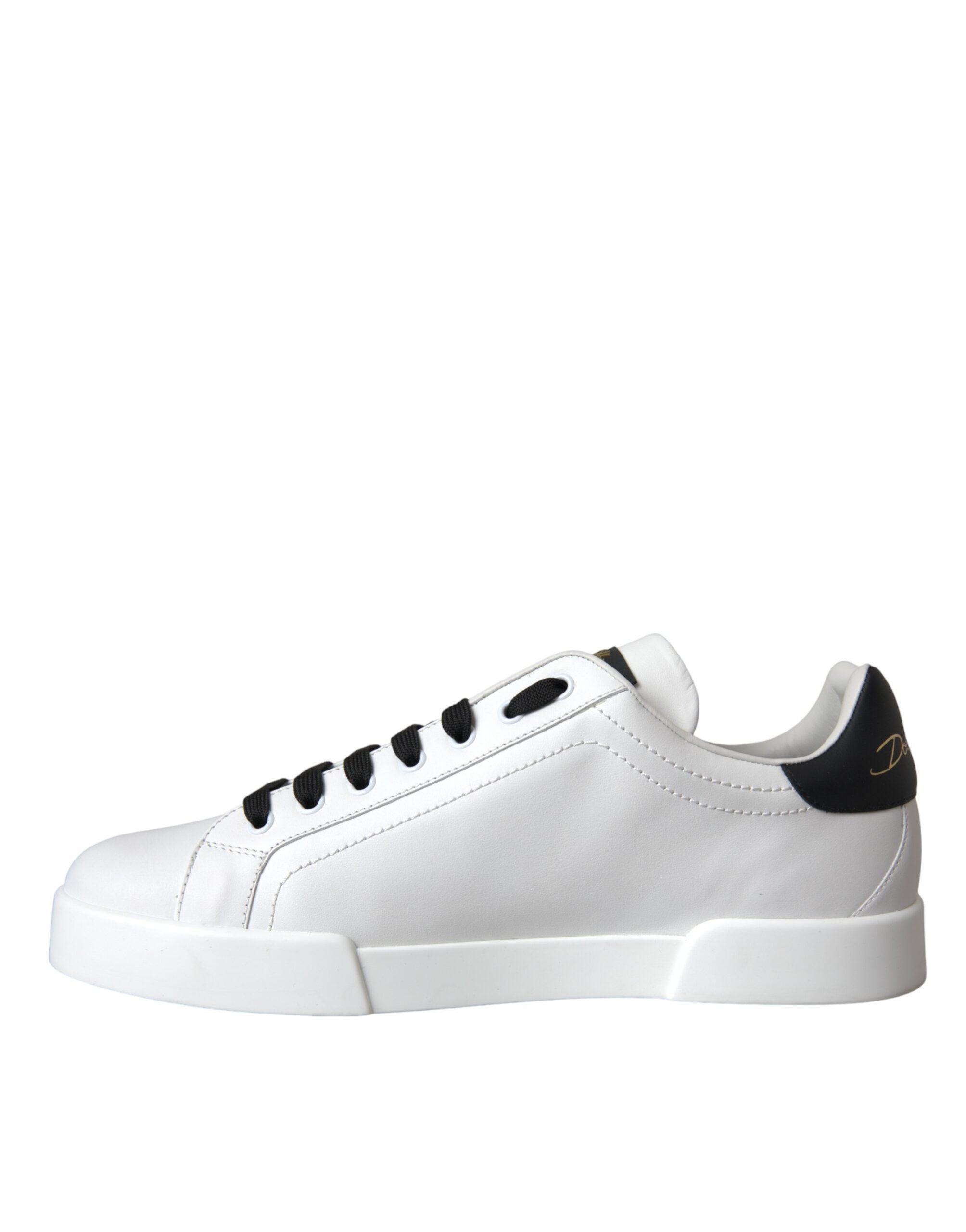 Dolce & Gabbana White Leather DG Logo Casual Low Top Sneakers Shoes