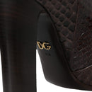 Dolce & Gabbana Brown Exotic Leather Knee High Boots