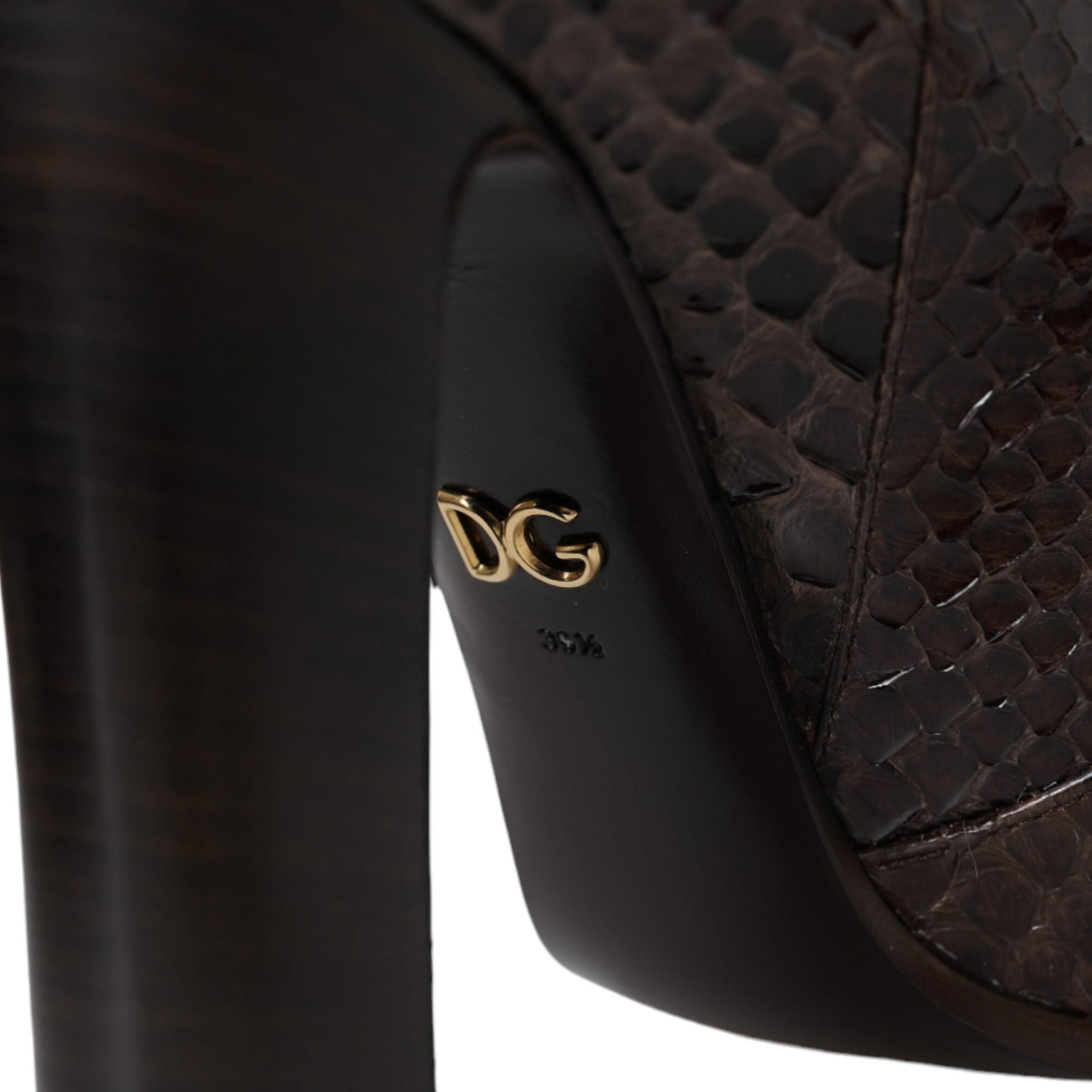 Dolce & Gabbana Brown Exotic Leather Knee High Boots