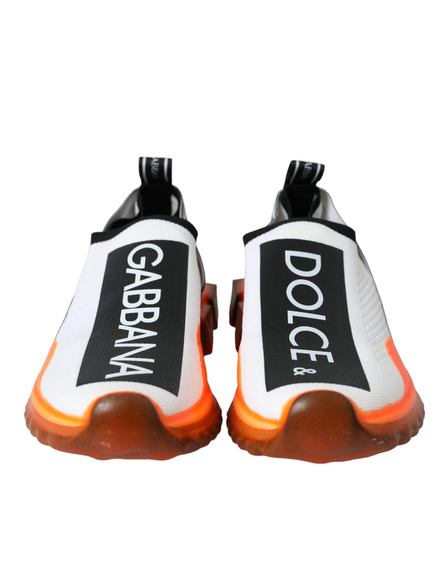 Dolce & Gabbana Sorrento Slip-On Sneakers — Black, White & Orange