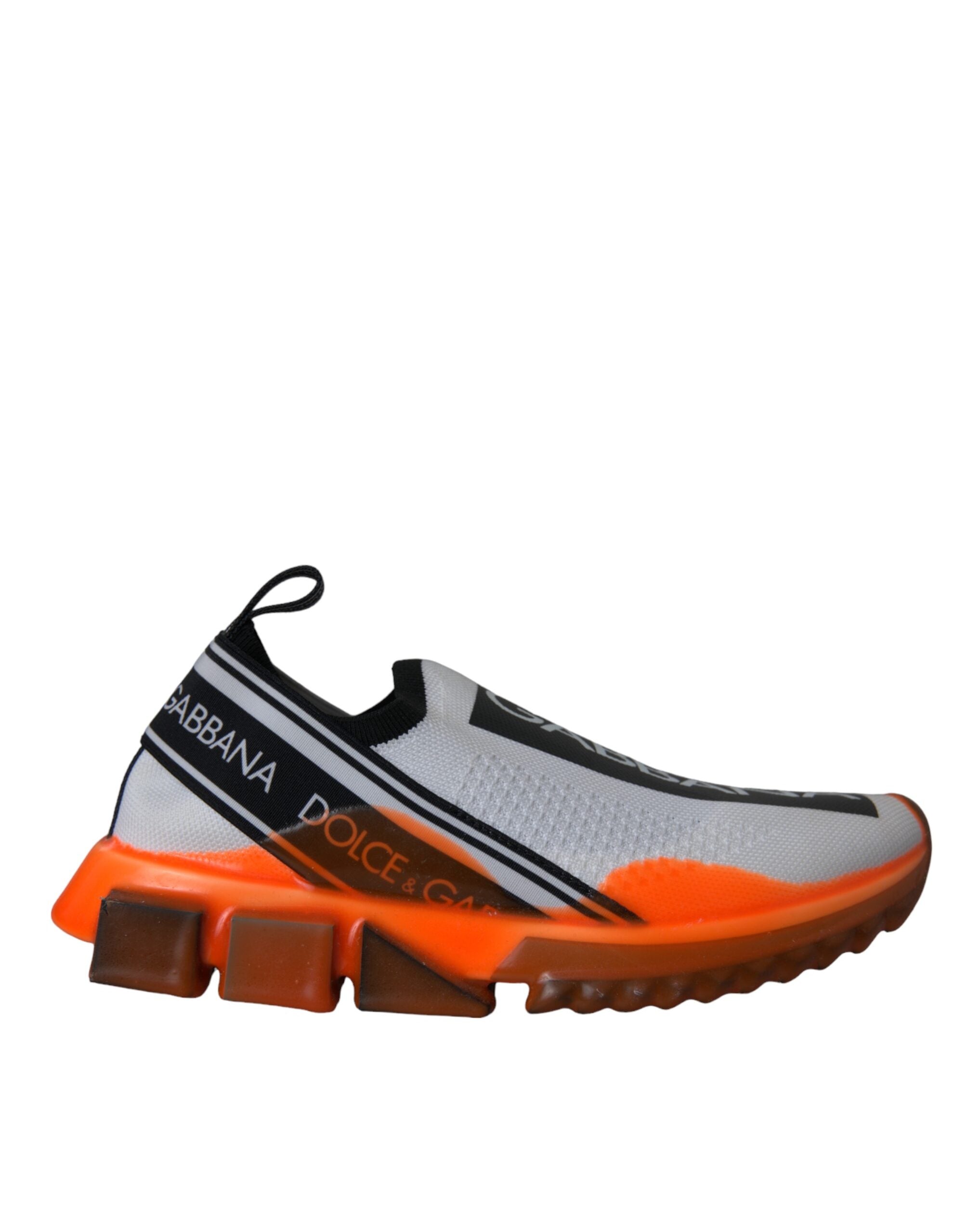 Dolce & Gabbana Black White Orange Slip On Sorrento Sneakers