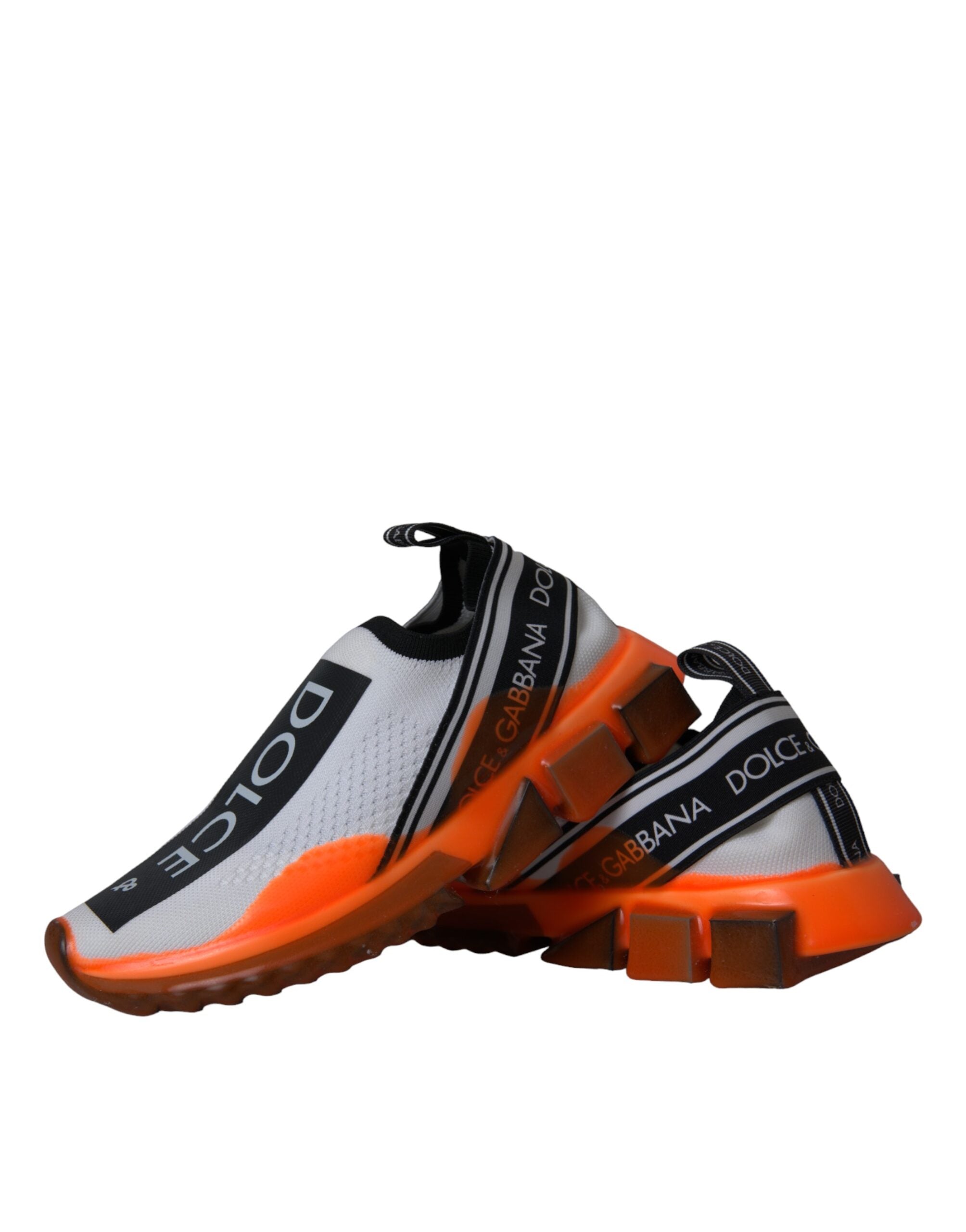 Dolce & Gabbana Black White Orange Slip On Sorrento Sneakers