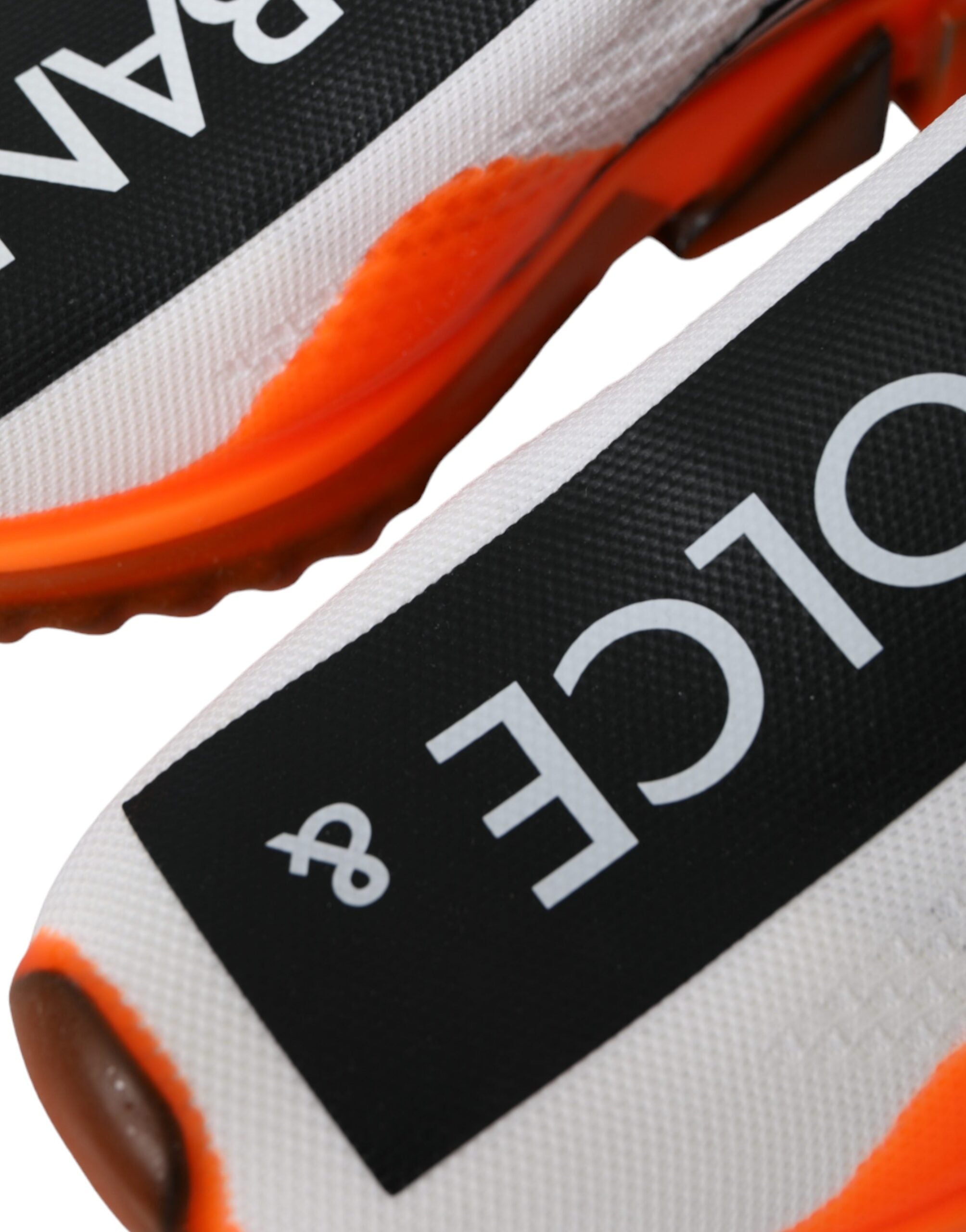 Dolce & Gabbana Black White Orange Slip On Sorrento Sneakers