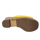 Dolce & Gabbana Yellow Leather Wood Wedges