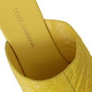 Dolce & Gabbana Yellow Leather Wood Wedges