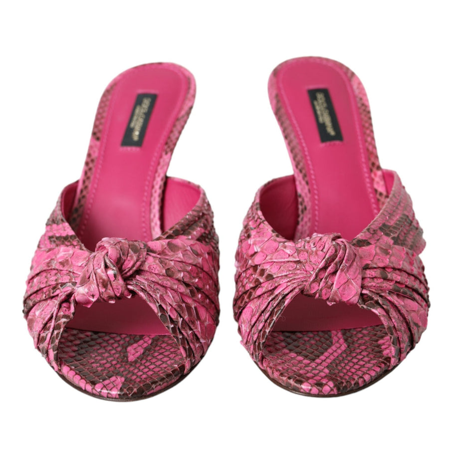Dolce & Gabbana Pink Python Leather Kitten Heels
