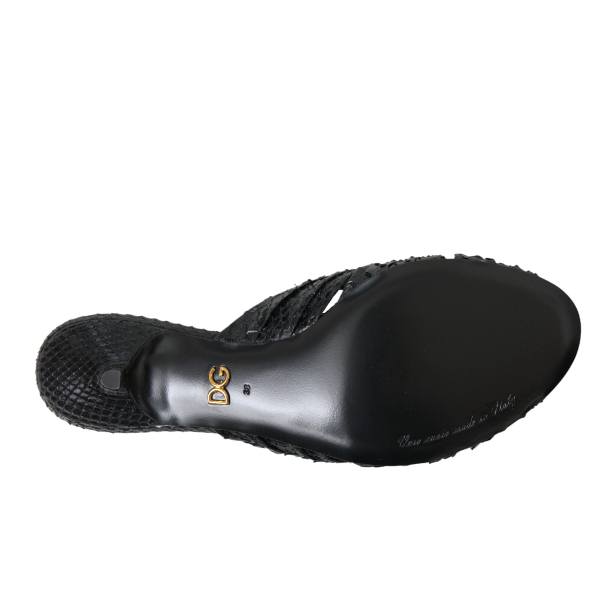 Dolce & Gabbana Black Exotic Leather Heels