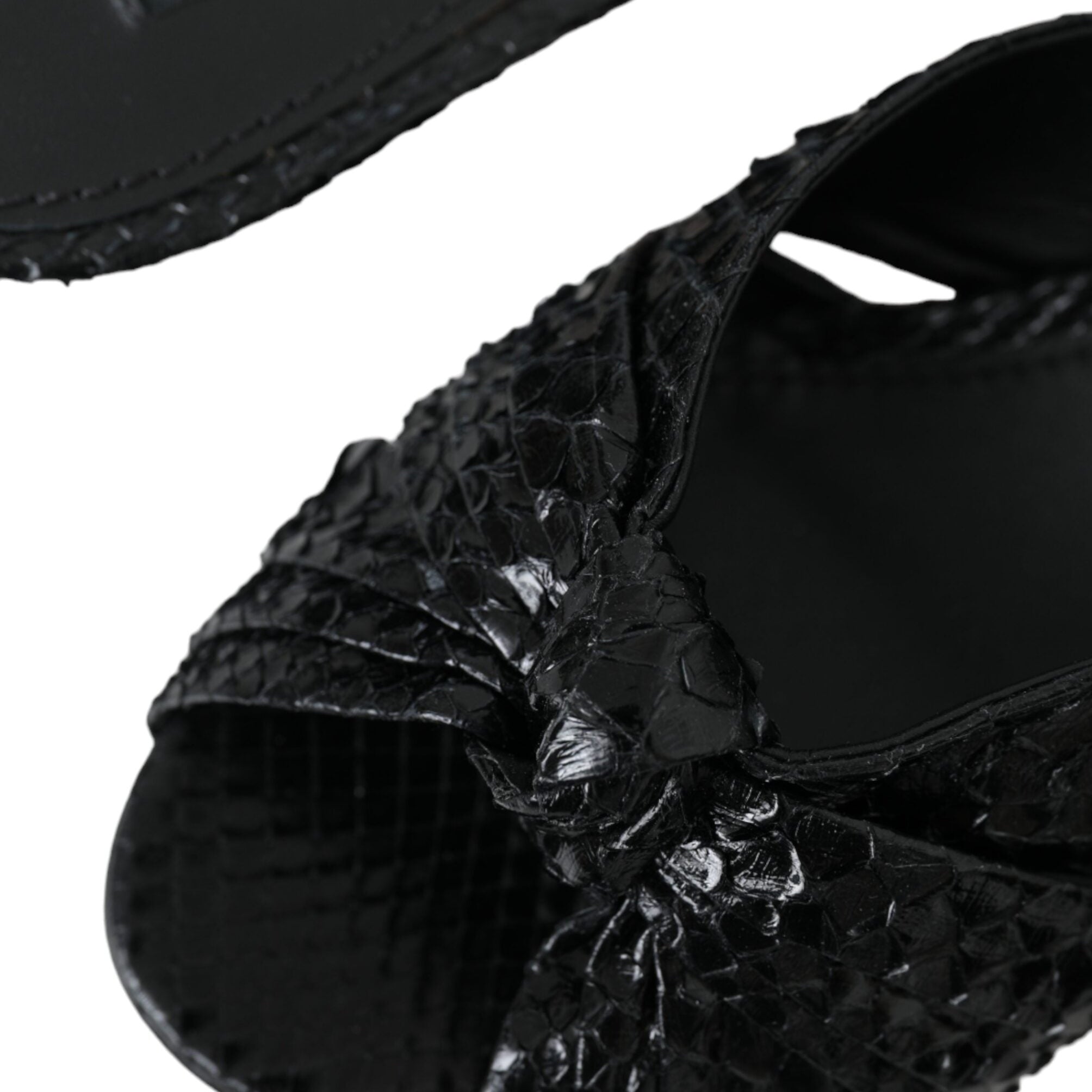 Dolce & Gabbana Black Exotic Leather Heels