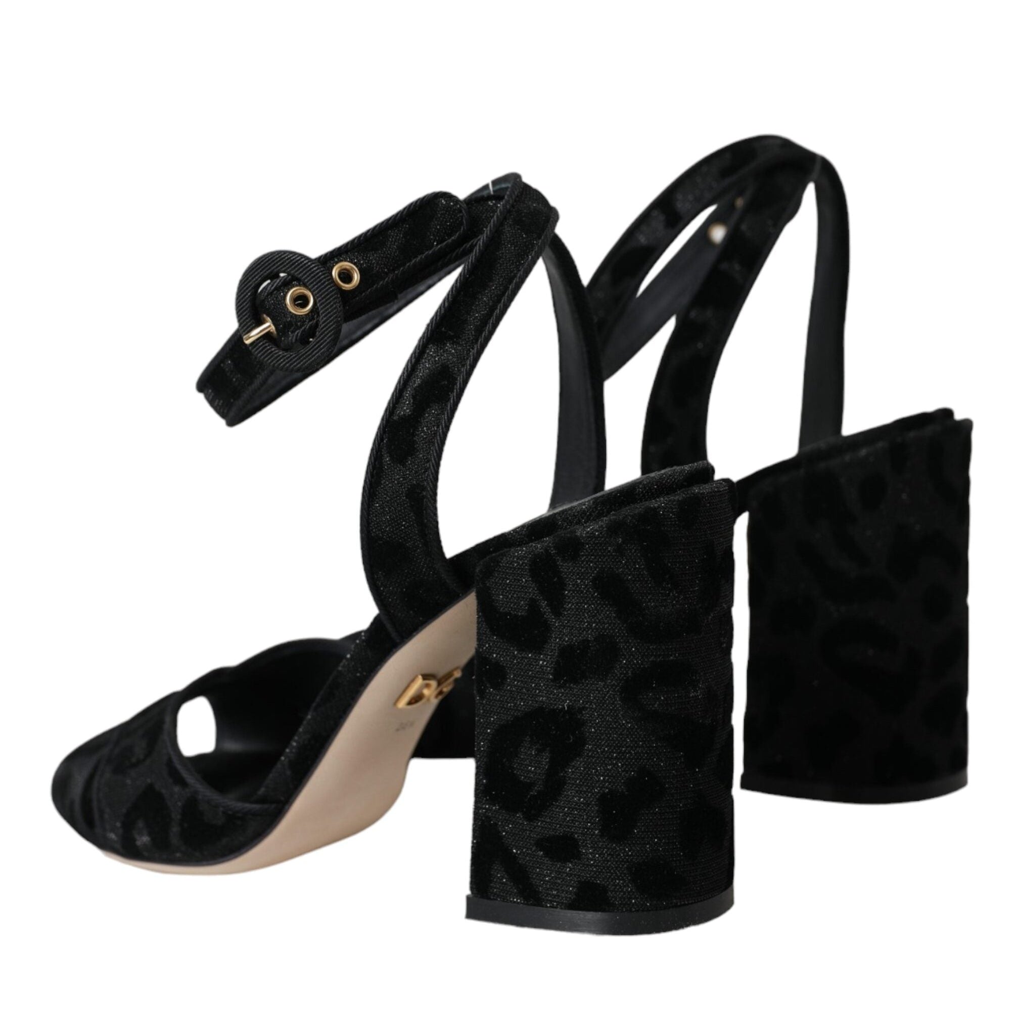 Dolce & Gabbana Black Leopard Suede Heels
