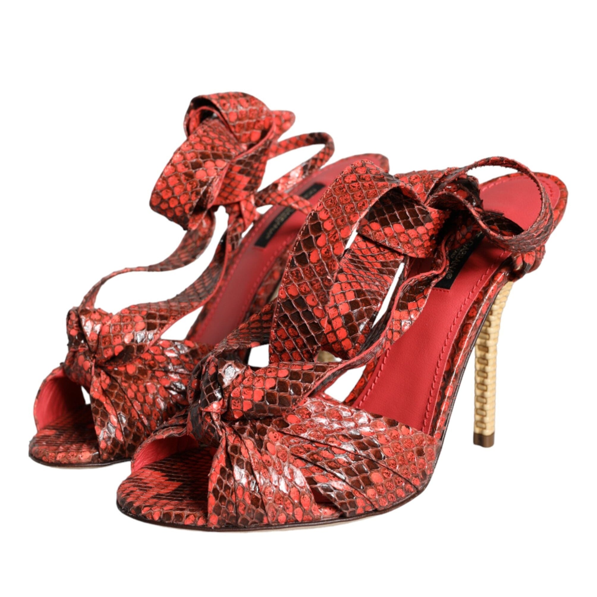 Dolce & Gabbana Coral Python Leather Heels
