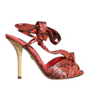 Dolce & Gabbana Coral Python Leather Heels