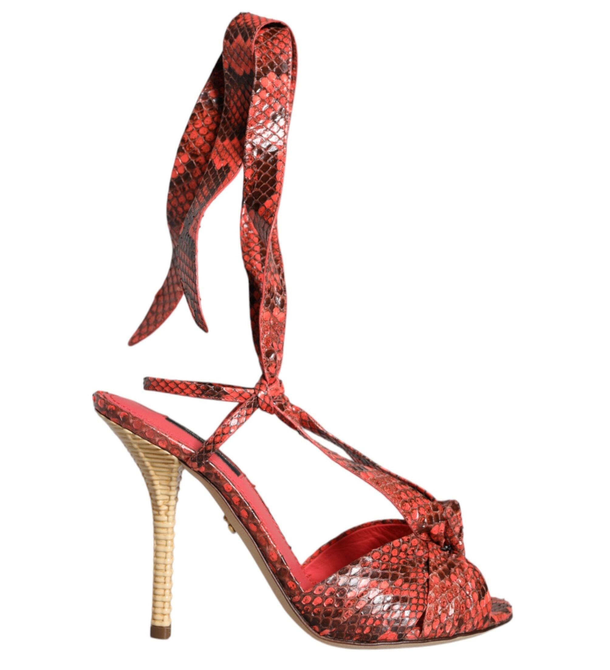 Dolce & Gabbana Coral Python Leather Heels
