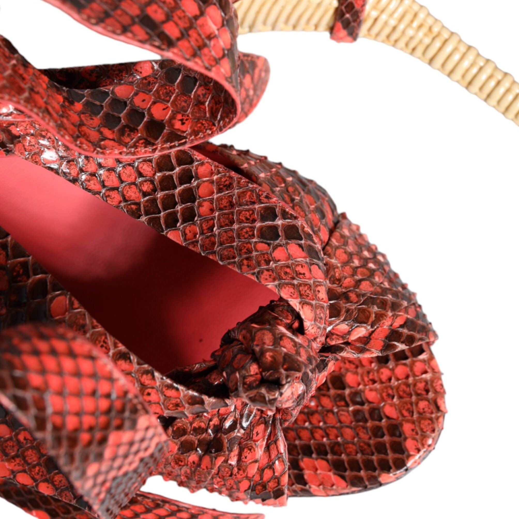Dolce & Gabbana Coral Python Leather Heels