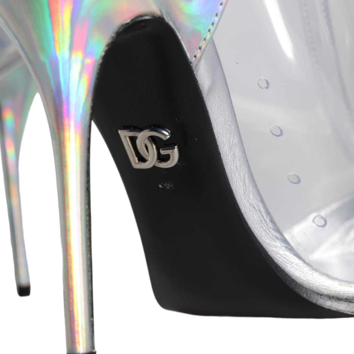 Dolce & Gabbana Silver Iridescent PVC Pointed Ankle Boots