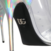 Dolce & Gabbana Silver Iridescent PVC Pointed Ankle Boots