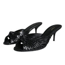 Dolce & Gabbana Black Python Heels Sandals