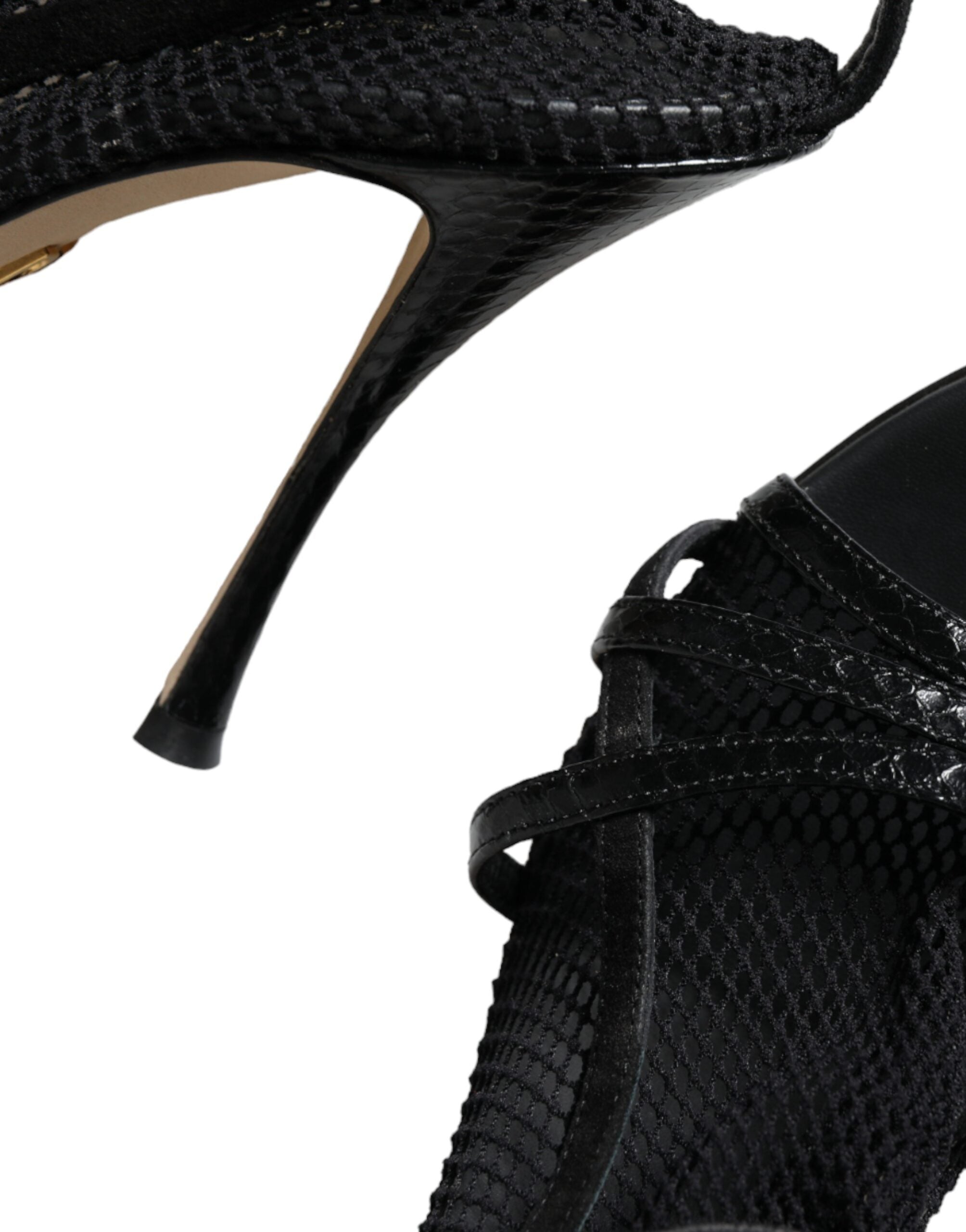 Dolce & Gabbana Black Mesh Sandals