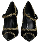 Dolce & Gabbana Black Mary Janes Velvet Pumps