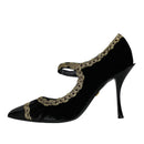 Dolce & Gabbana Black Mary Janes Velvet Pumps