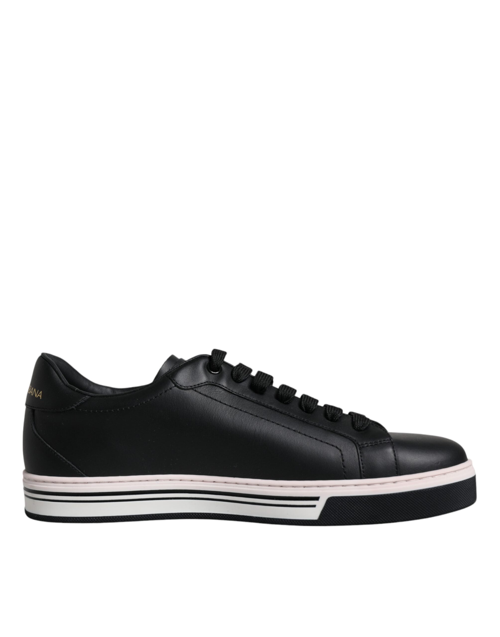 【関税＆送料込み】Dolce & Gabbana White And Black Leather Dolce & Gabbana White Leather DG Logo Casual Low Top