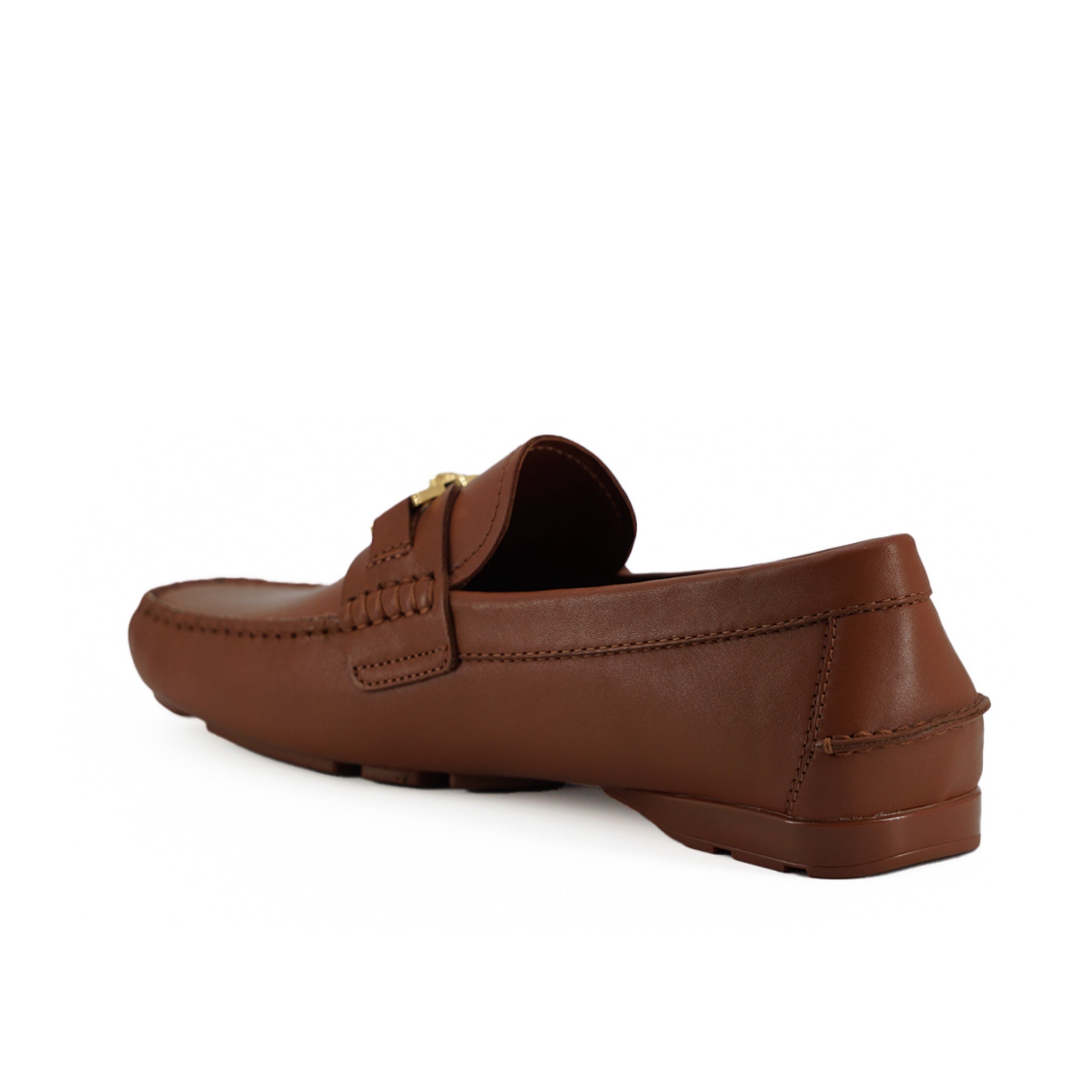 Versace Medusa-Embossed Brown Leather Loafers