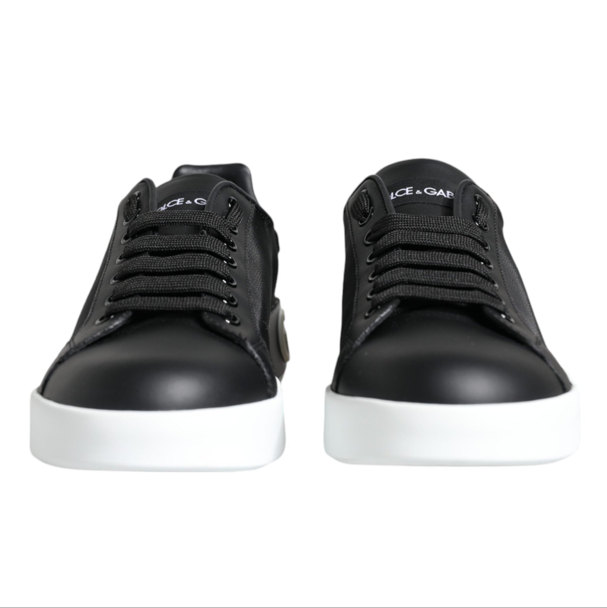 Dolce & Gabbana Black Leather Portofino Sneakers