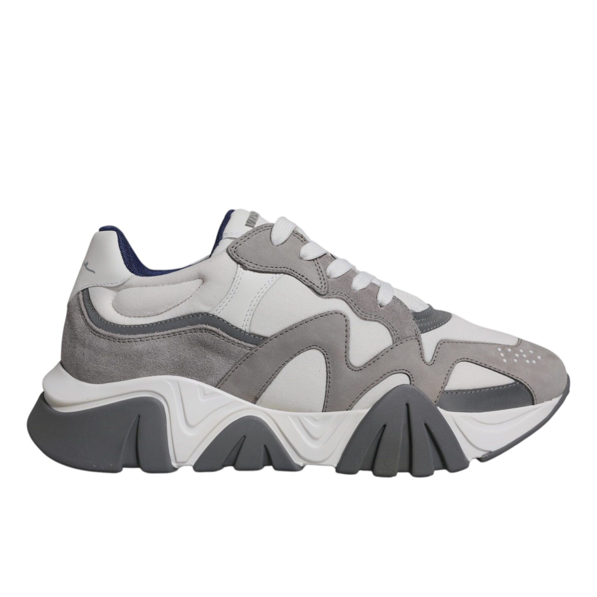 Versace Grey Leather Neoprene Chunky Squalo Sneakers