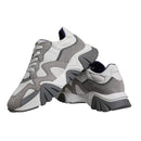 Versace Grey Leather Neoprene Chunky Squalo Sneakers