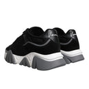 Versace Black Leather Neoprene Chunky Low Top Sneakers