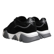 Versace Black Leather Chunky Low Top Sneakers
