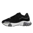 Versace Black Leather Neoprene Chunky Low Top Sneakers