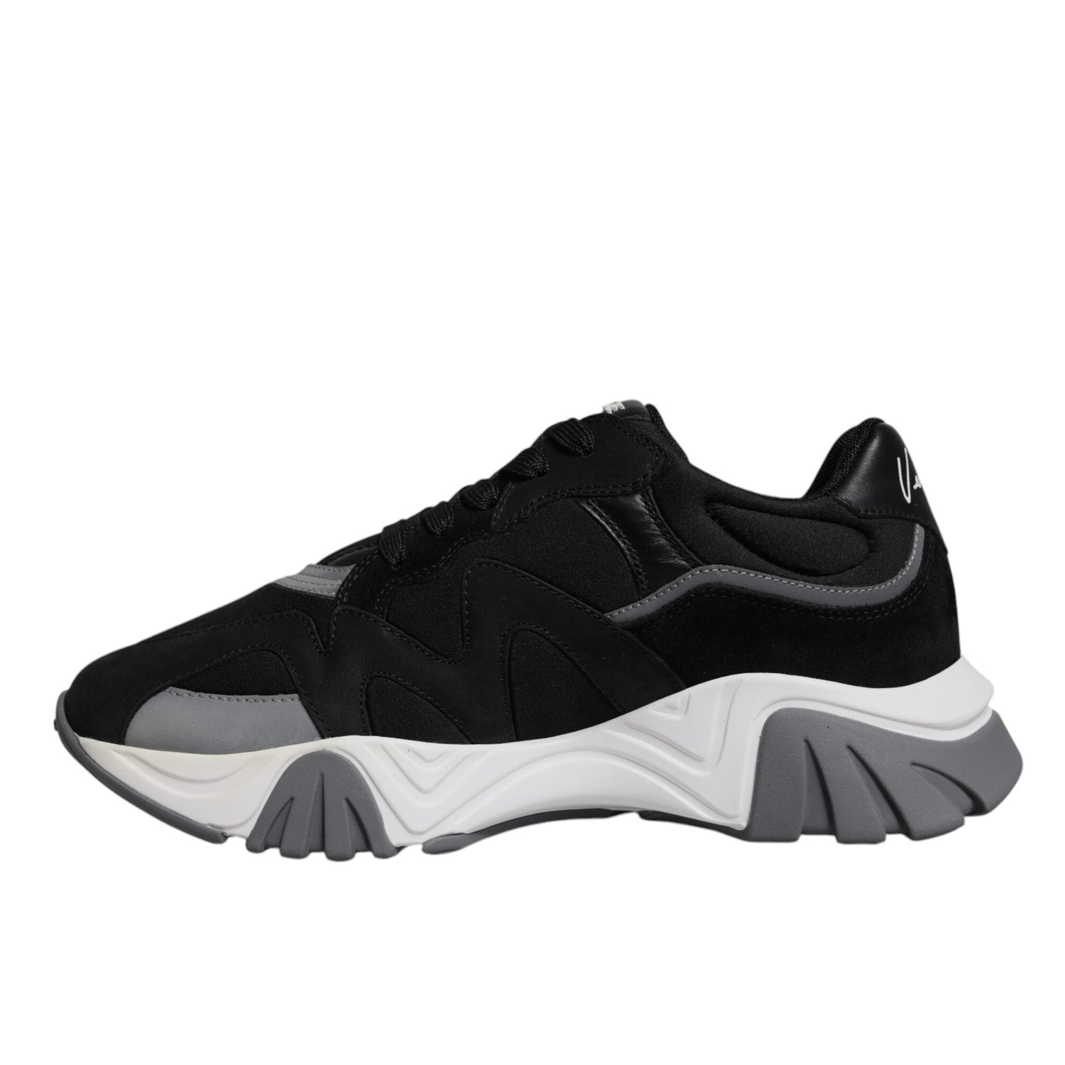 Versace Black Leather Chunky Low Top Sneakers