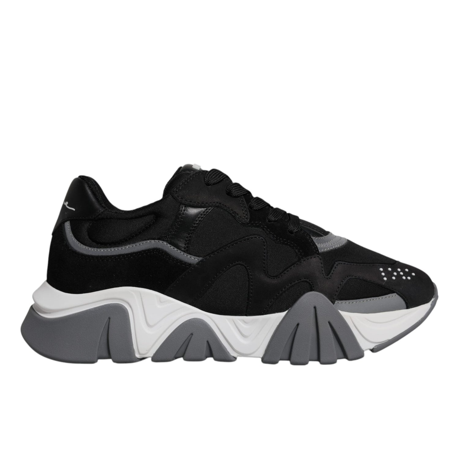 Versace Black Leather Chunky Low Top Sneakers