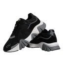 Versace Black Leather Neoprene Chunky Low Top Sneakers