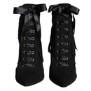 Dolce & Gabbana Black Jersey Stretch Ankle Booties