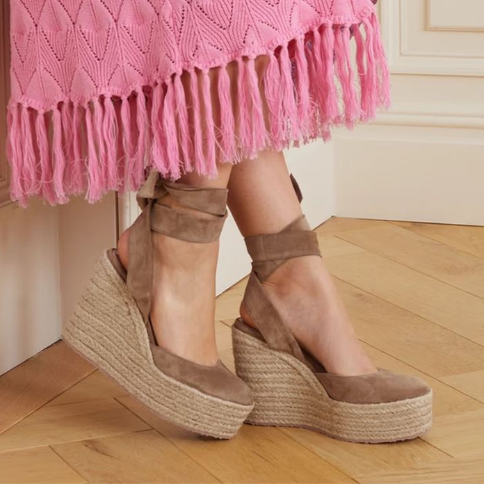 Gianvito Rossi Suede Wedge Espadrilles