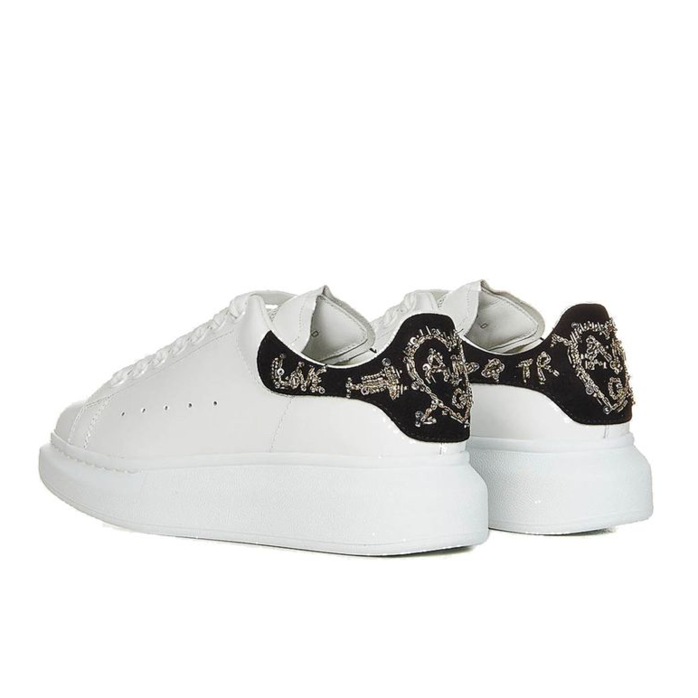 Alexander McQueen Oversized Leather Sneakers Embroidered Heel