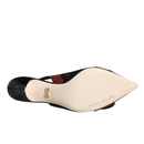 Dolce & Gabbana Black Red Floral Crystal Heel Slingback Shoes