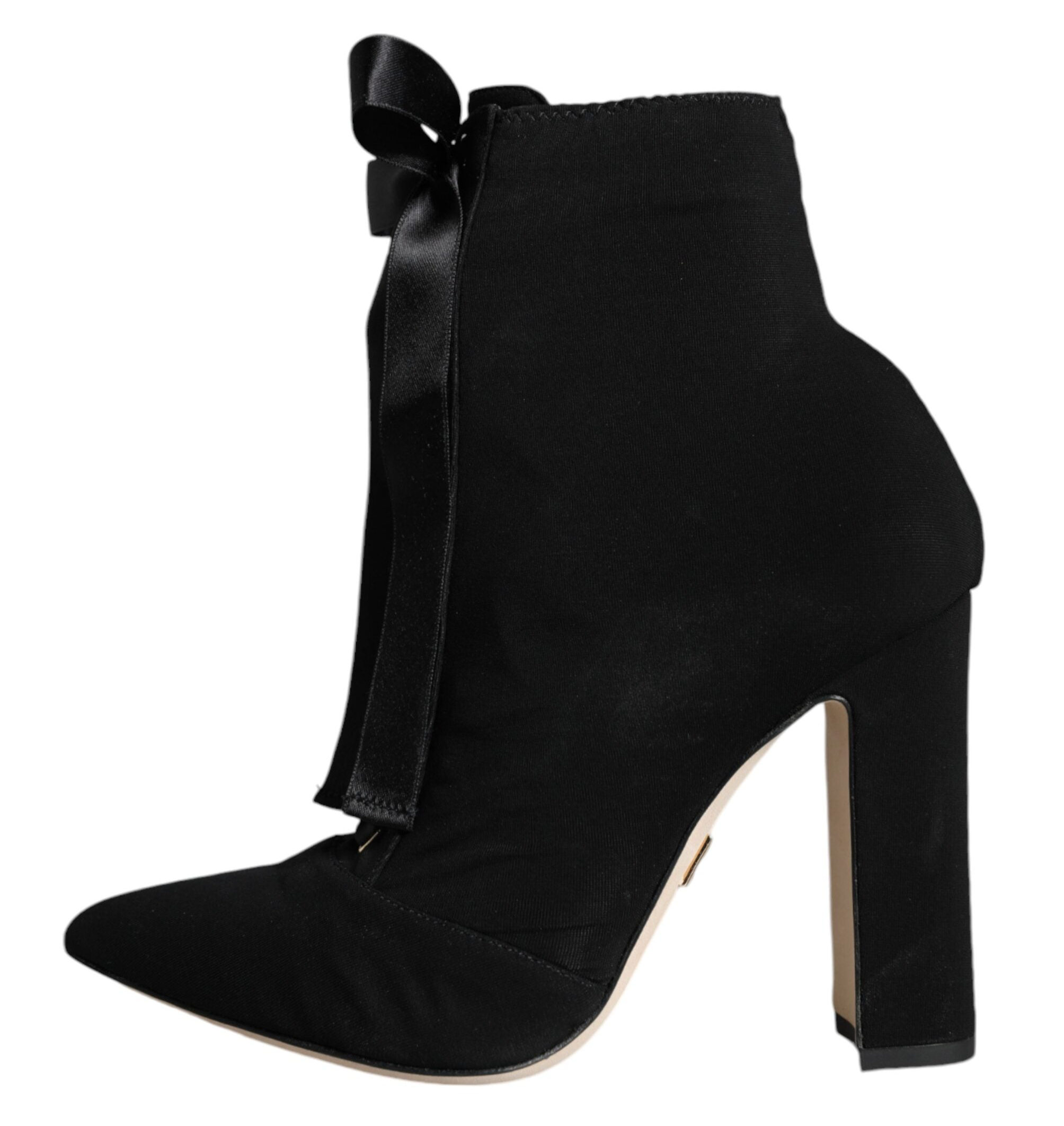 Dolce & Gabbana Black Jersey Stretch Ankle Booties