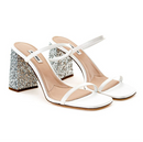 Miu Miu White Silk Sandal