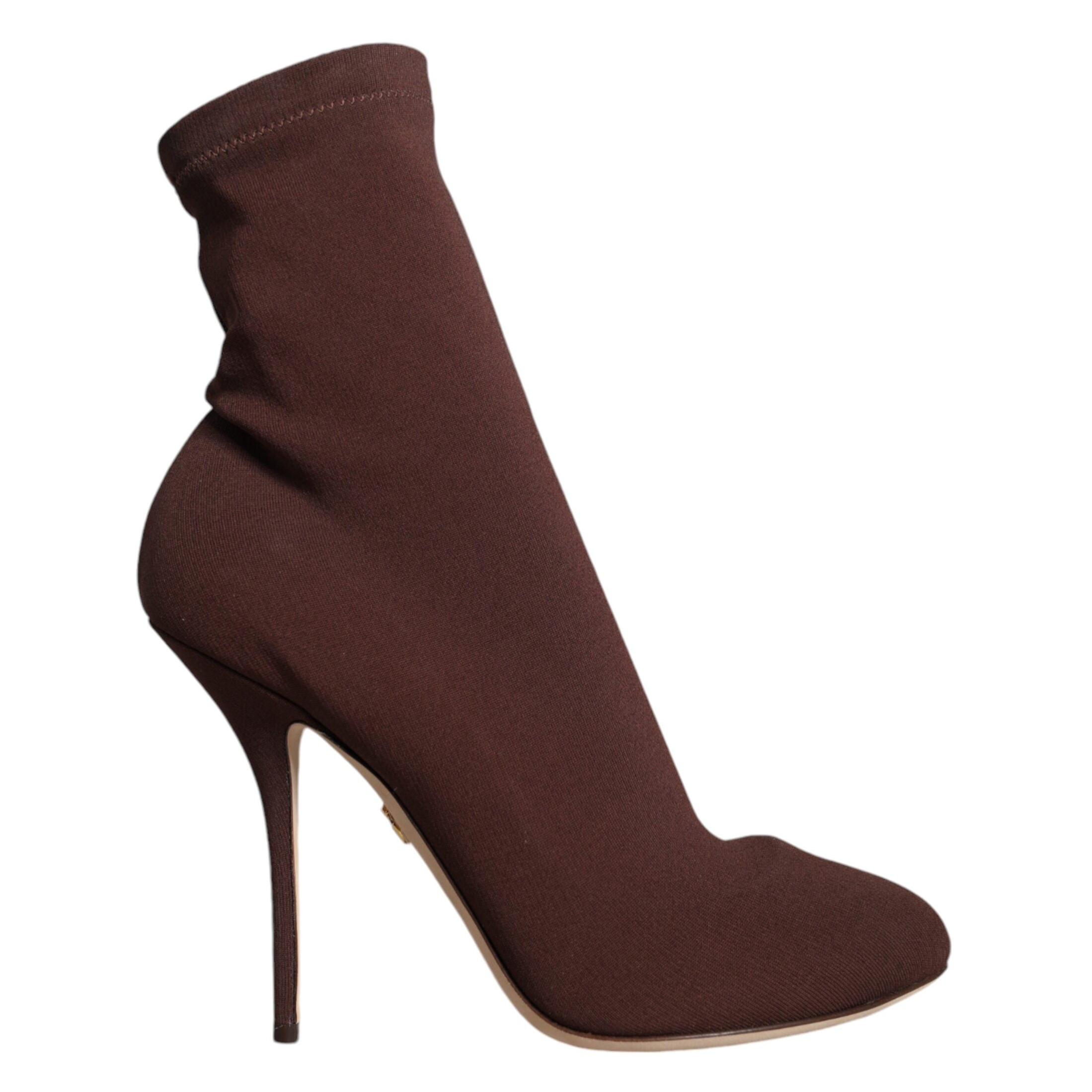 Dolce & Gabbana Brown Stiletto Socks Ankle Boots