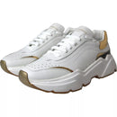 Dolce & Gabbana White Gold DAYMASTER Leather Sneakers