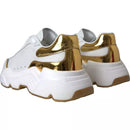 Dolce & Gabbana White Gold DAYMASTER Leather Sneakers