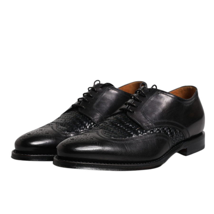 Dolce & Gabbana Black Derby Wingtip Brogue Shoes