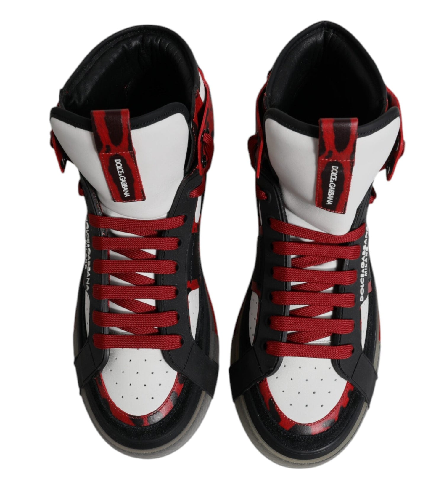 Dolce & Gabbana Multicolor Leather High Top Sneakers Shoes