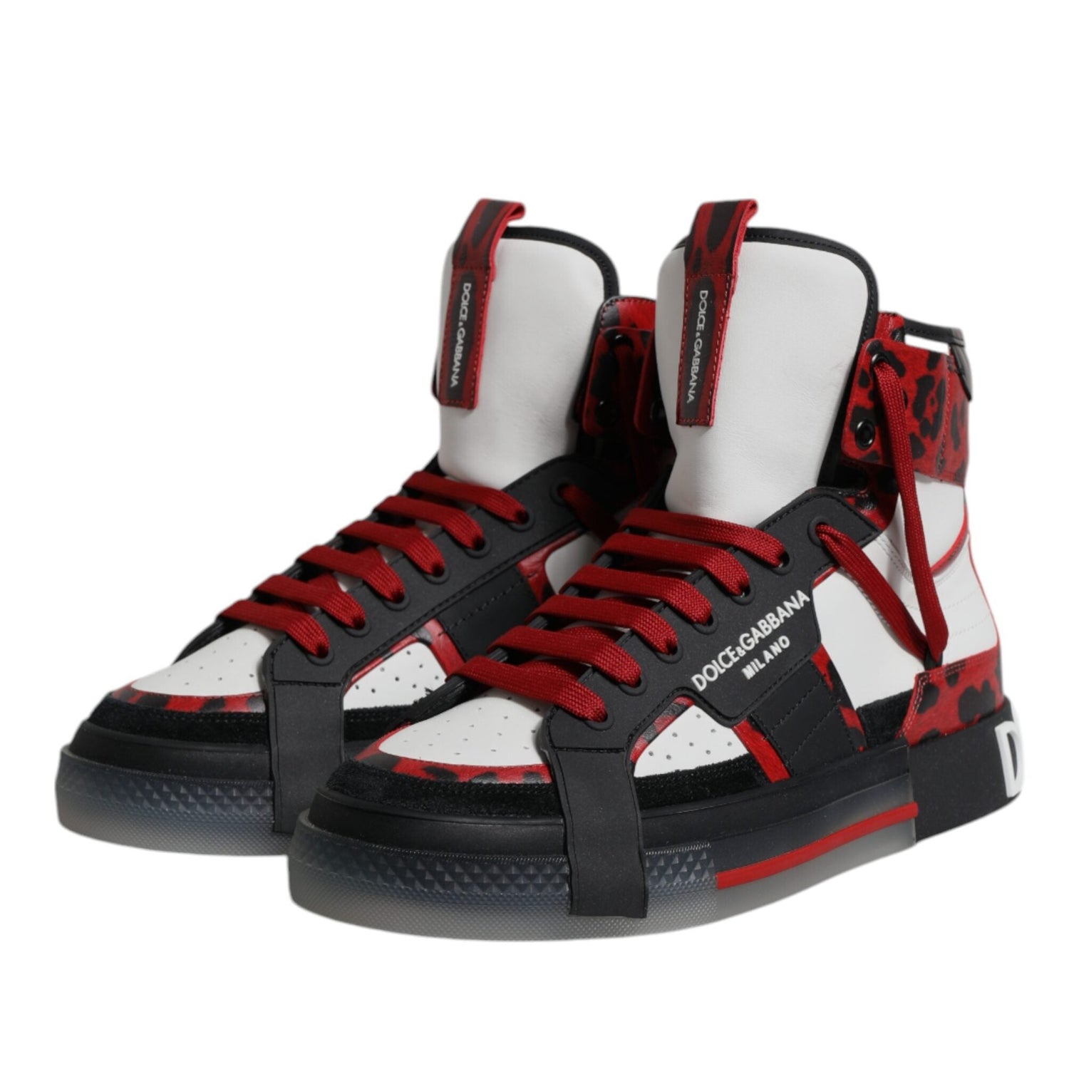 Dolce & Gabbana Multicolor Leather High Top Sneakers Shoes
